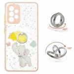 For Samsung Galaxy A73 5G Starry Sky Epoxy TPU Phone Case with Ring Holder(Elephant)