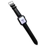 Glossy Leather Watch Band For Apple Watch Ultra 49mm / Series 8&7 45mm / SE 2&6&SE&5&4 44mm / 3&2&1 42mm(Black)
