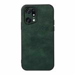 For OPPO Find X5 Accurate Hole Two-color Litchi Texture PU Phone Case(Green)