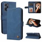 For OPPO Realme 9i / A36 4G / A76 4G(Global) Skin Feel Life Tree Metal Button Horizontal Flip Leather Case(Blue)