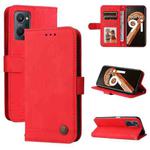 For OPPO Realme 9i / A36 4G / A76 4G(Global) Skin Feel Life Tree Metal Button Horizontal Flip Leather Case(Red)