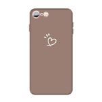 For iPhone 6s / 6 Three Dots Love-heart Pattern Colorful Frosted TPU Phone Protective Case(Khaki)