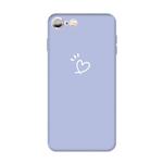 For iPhone 6s / 6 Three Dots Love-heart Pattern Colorful Frosted TPU Phone Protective Case(Light Purple)