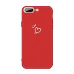 For iPhone 8 Plus / 7 Plus Three Dots Love-heart Pattern Colorful Frosted TPU Phone Protective Case(Red)