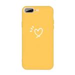 For iPhone 8 Plus / 7 Plus Three Dots Love-heart Pattern Colorful Frosted TPU Phone Protective Case(Yellow)