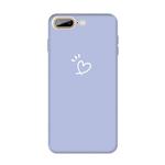 For iPhone 8 Plus / 7 Plus Three Dots Love-heart Pattern Colorful Frosted TPU Phone Protective Case(Light Purple)