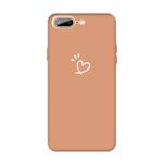 For iPhone 8 Plus / 7 Plus Three Dots Love-heart Pattern Colorful Frosted TPU Phone Protective Case(Coral Orange)