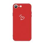 For iPhone SE 2022 / SE 2020 / 8 / 7 Three Dots Love-heart Pattern Colorful Frosted TPU Phone Protective Case(Red)