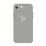 For iPhone SE 2022 / SE 2020 / 8 / 7 Three Dots Love-heart Pattern Colorful Frosted TPU Phone Protective Case(Gray)