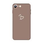 For iPhone SE 2022 / SE 2020 / 8 / 7 Three Dots Love-heart Pattern Colorful Frosted TPU Phone Protective Case(Khaki)