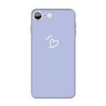 For iPhone SE 2022 / SE 2020 / 8 / 7 Three Dots Love-heart Pattern Colorful Frosted TPU Phone Protective Case(Light Purple)