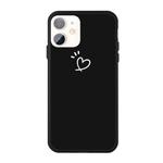 For iPhone 11 Three Dots Love-heart Pattern Colorful Frosted TPU Phone Protective Case(Black)