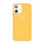For iPhone 11 Three Dots Love-heart Pattern Colorful Frosted TPU Phone Protective Case(Yellow)