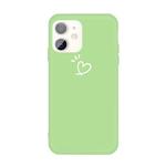 For iPhone 11 Three Dots Love-heart Pattern Colorful Frosted TPU Phone Protective Case(Green)