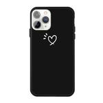For iPhone 11 Pro Max Three Dots Love-heart Pattern Colorful Frosted TPU Phone Protective Case(Black)