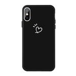 For iPhone X / XS Three Dots Love-heart Pattern Colorful Frosted TPU Phone Protective Case(Black)