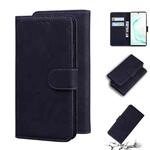 For Samsung Galaxy Note10+ Skin Feel Pure Color Flip Leather Phone Case(Black)