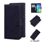 For Samsung Galaxy S10+ Skin Feel Pure Color Flip Leather Phone Case(Black)