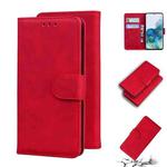 For Samsung Galaxy S20+ Skin Feel Pure Color Flip Leather Phone Case(Red)