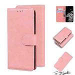 For Samsung Galaxy S20 Ultra Skin Feel Pure Color Flip Leather Phone Case(Pink)