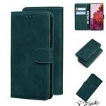 For Samsung Galaxy S21 Ultra 5G Skin Feel Pure Color Flip Leather Phone Case(Green)