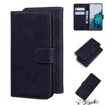 For Samsung Galaxy S22 5G Skin Feel Pure Color Flip Leather Phone Case(Black)