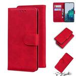 For Samsung Galaxy S22+ 5G Skin Feel Pure Color Flip Leather Phone Case(Red)
