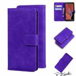 For Samsung Galaxy Xcover 5 Skin Feel Pure Color Flip Leather Phone Case(Purple)