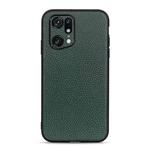 For OPPO Find X5 Accurate Hole Litchi Texture Genuine Leather Phone Case(Green)
