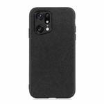 For OPPO Find X5 Accurate Hole Cross Texture Genuine Leather Phone Case(Black)