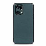 For OPPO Find X5 Accurate Hole Lambskin Texture Genuine Leather Phone Case(Green)
