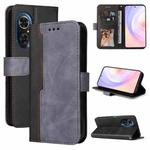 For Honor 50 SE/Huawei Nova 9 SE Stitching-Color Horizontal Flip Leather Case(Grey)