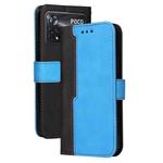 For Xiaomi POCO X4 Pro 5G Stitching-Color Horizontal Flip Leather Case(Blue)