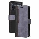 For Xiaomi POCO X4 Pro 5G Stitching-Color Horizontal Flip Leather Case(Grey)