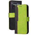 For Xiaomi POCO X4 Pro 5G Stitching-Color Horizontal Flip Leather Case(Green)