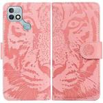 For Infinix Hot 10i / Smart 5 Pro X659B / PR652B / S658E Tiger Embossing Pattern Horizontal Flip Leather Phone Case(Pink)