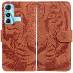 For Infinix Hot 11 X662 Tiger Embossing Pattern Horizontal Flip Leather Phone Case(Brown)