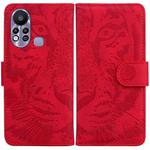 For Infinix Hot 11s X6812 Tiger Embossing Pattern Horizontal Flip Leather Phone Case(Red)