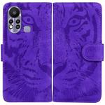 For Infinix Hot 11s X6812 Tiger Embossing Pattern Horizontal Flip Leather Phone Case(Purple)