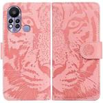 For Infinix Hot 11s X6812 Tiger Embossing Pattern Horizontal Flip Leather Phone Case(Pink)