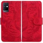 For Infinix Note 10 X693 Tiger Embossing Pattern Horizontal Flip Leather Phone Case(Red)