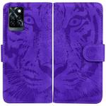 For Infinix Note 10 Pro X695 Tiger Embossing Pattern Horizontal Flip Leather Phone Case(Purple)