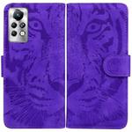 For Infinix Note 11 Pro / Note 11s Tiger Embossing Pattern Horizontal Flip Leather Phone Case(Purple)