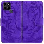 For Infinix Smart 6 Tiger Embossing Pattern Horizontal Flip Leather Phone Case(Purple)