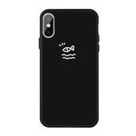 For iPhone X / XS Small Fish Pattern Colorful Frosted TPU Phone Protective Case(Black)