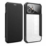 For iPhone 12 Magnetic Flip Leather Phone Case(Black)
