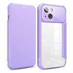 For iPhone 13 Magnetic Flip Leather Phone Case(Purple)