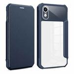For iPhone XR Magnetic Flip Leather Phone Case(Blue)