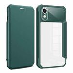For iPhone XR Magnetic Flip Leather Phone Case(Dark Green)