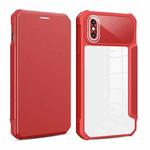 For iPhone X / XS Magnetic Flip Leather Phone Case(Red)